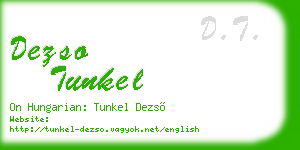 dezso tunkel business card